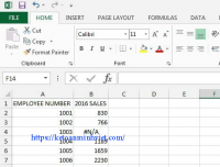 Cách hiển thị 0 thay vì # N / A khi sử dụng VLOOKUP trong Excel 2013
